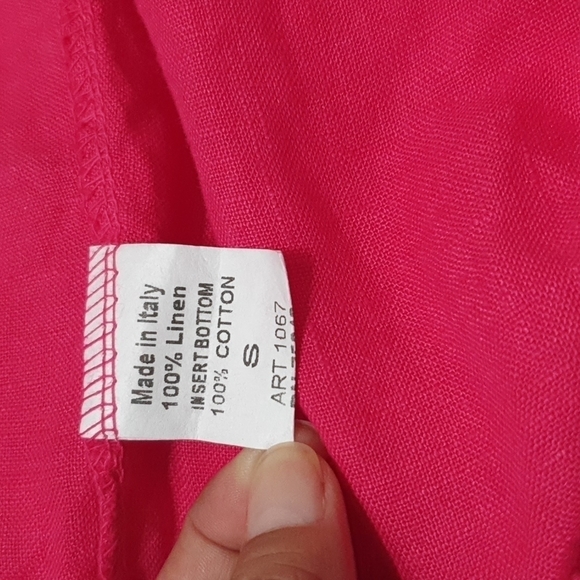 Terzo Millenio 100% Linen Crochet Hem Tank Top - Picture 4 of 6